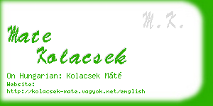 mate kolacsek business card