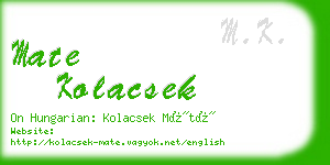 mate kolacsek business card